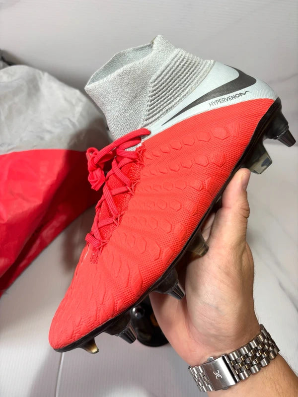 Nike Hypervenom 3 Elite DF SG-Pro Anti-Clog Raised On Concrete - Light Crimson/Wolf Grey