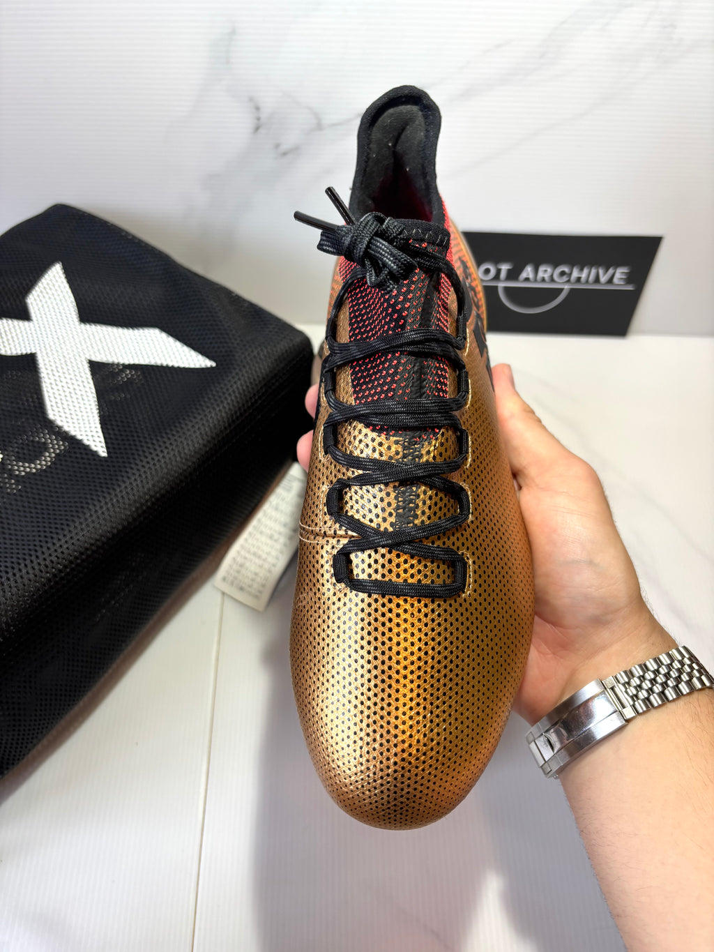 Adidas X 17.1 FG – Tactile Gold / Core Black / Solar Red