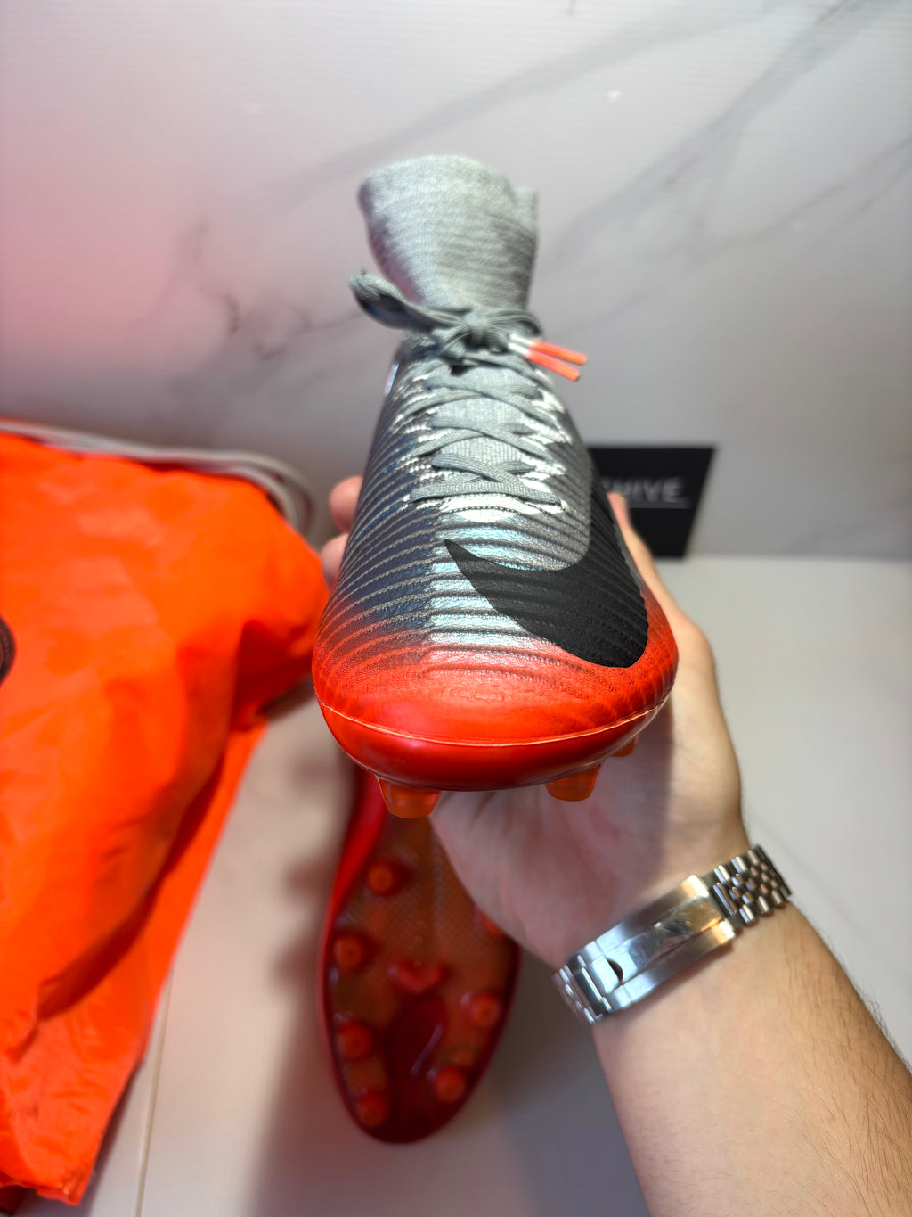Nike Mercurial Superfly V Cr7 Chapter 4 Ag - Grey / Orange