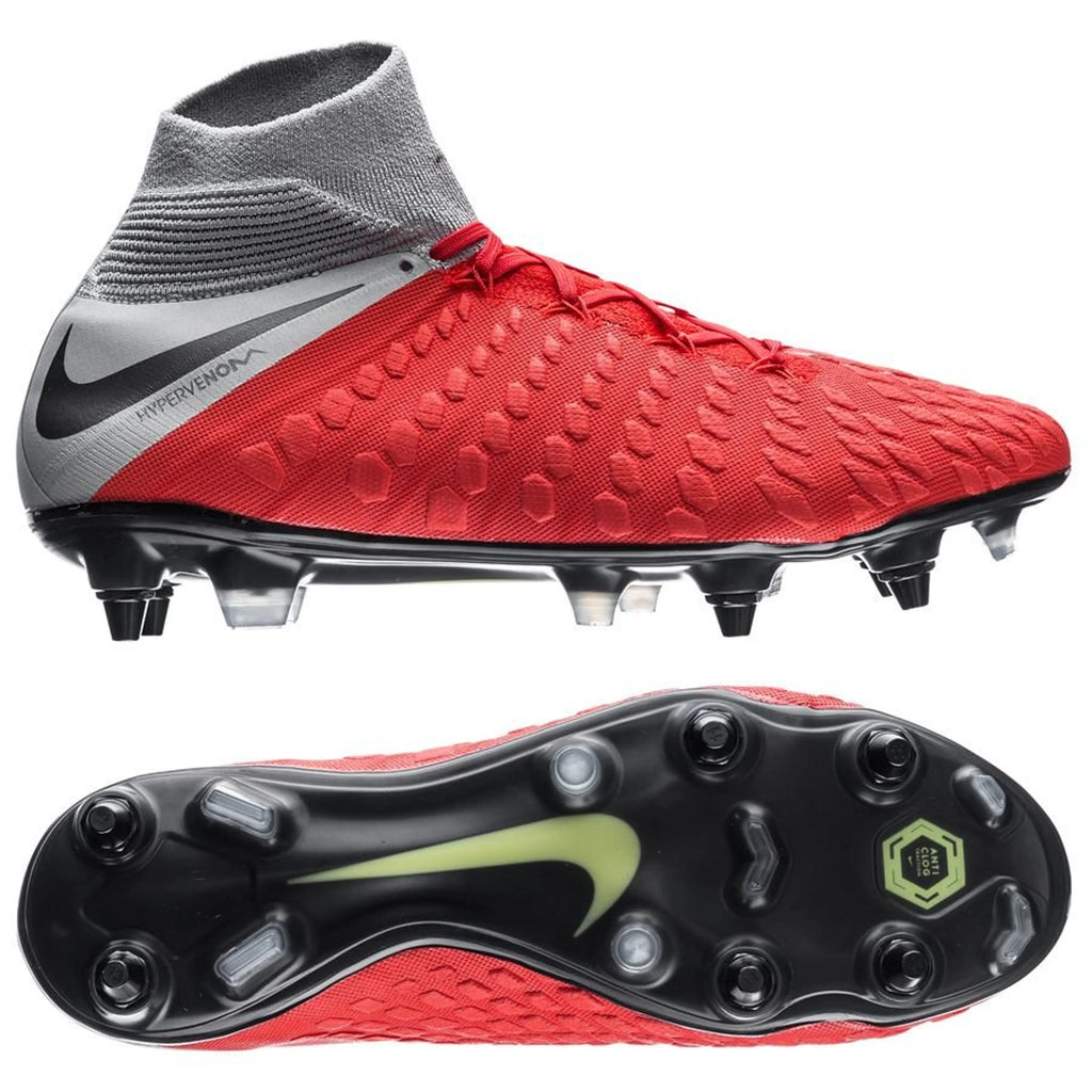 Nike Hypervenom 3 Elite Df Sg-Pro Anti-Clog Raised On Concrete - Light Crimson/Wolf Gre